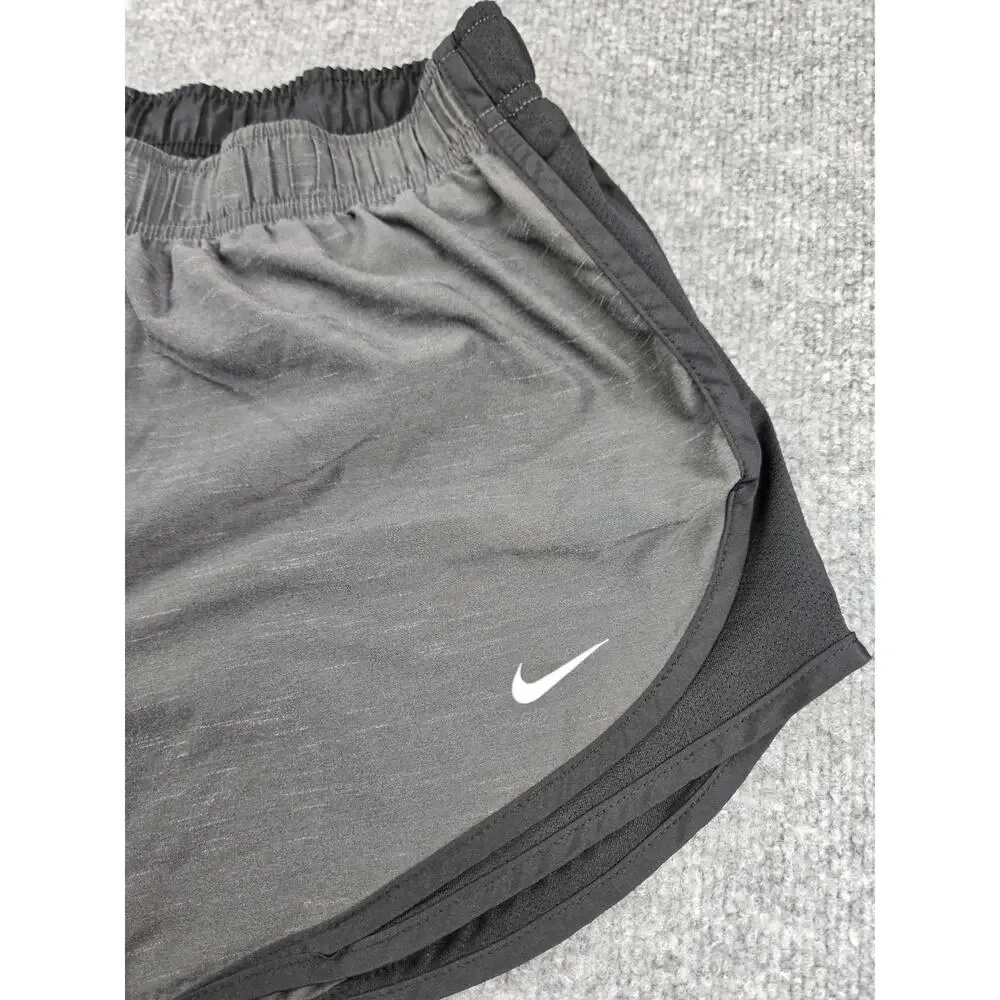 Nike Shorts Womens Adult Large‎ Black Swoosh Logo Running Athletic Shorts #648